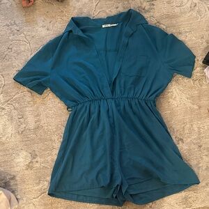 Kimchi Blue Teal Short-Sleeve Romper